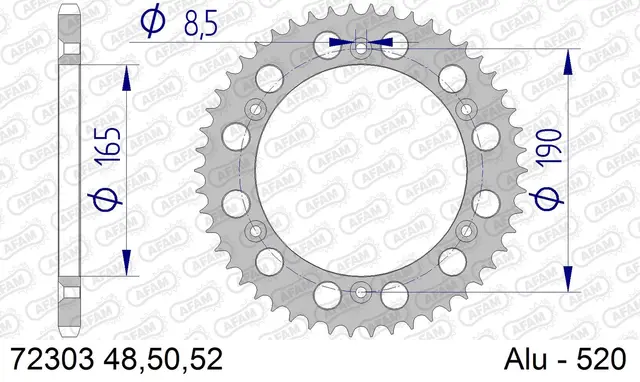 AFAM Bakdrev, Aluminium #520 - KTM GS125/250/300/350/420,MX240/250/350/495+ 
