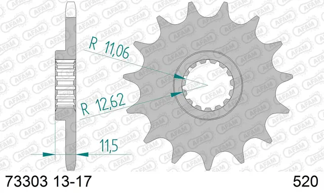 AFAM Framdrev #520 - Husqvarna/KTM, 701,400/450/620/640/660/690/790/890cc+ 