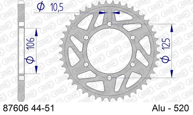 AFAM Bakdrev, Aluminium #520 - Triumph 675/765 Daytona/Speed Tripple 