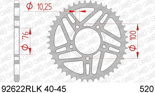 AFAM Bakdrev Racing RLK - Stål, #520 OZ/Marchesini, 5-bolt 