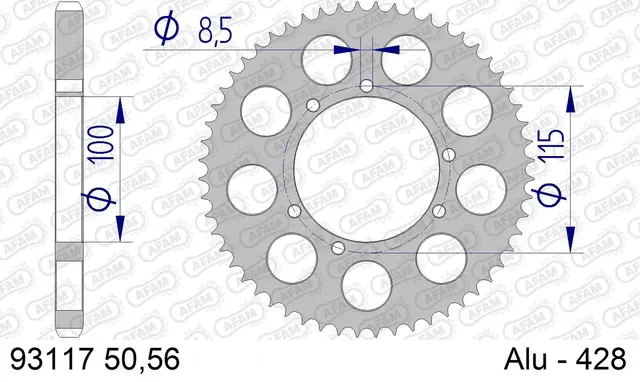 AFAM Bakdrev, Alu#428 - Beta/Husqvarna++ 