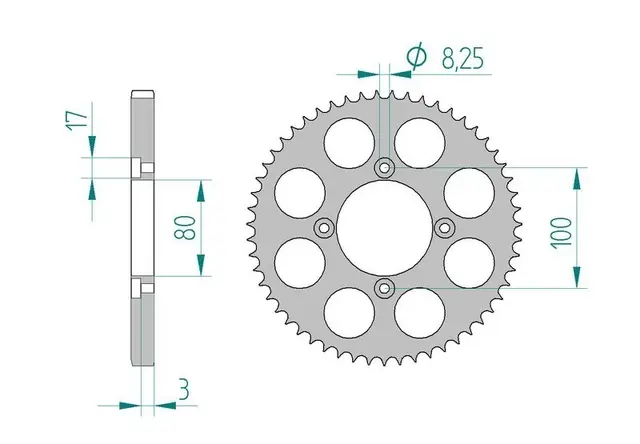 Bakdrev, Aluminium #428 SCORPA125TY 