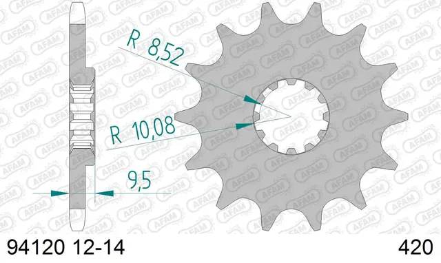 AFAM Framdrev#420 - Husqvarna CR/KTM SX CR65 11-13,TC65 17->, SX60 98-00,SX65 01 