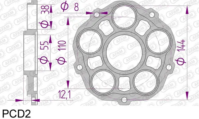 AFAM Drevadapter - Ducati 848/939/996+ Bolter inkludert 