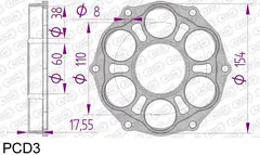 AFAM Drevadapter - Ducati 1098/1198 Bolter inkludert