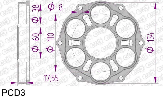 AFAM Drevadapter - Ducati 1098/1198 Bolter inkludert 