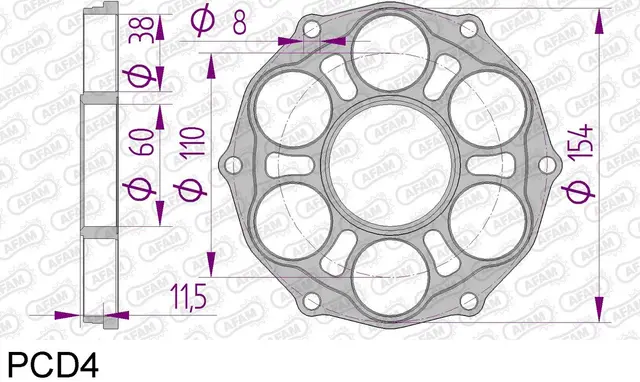 AFAM Drevadapter - Ducati 1199/1299++ Bolter inkludert 