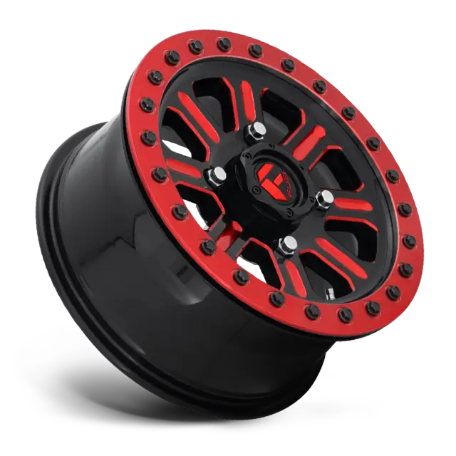 Fuel D911 Hardline - Can-Am, 4/137, BL ATV/UTV Felg - Blank Svart/Maskinert Rød 