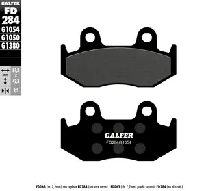 Galfer Bremseklosser, Semi-metall Raptor, Bak