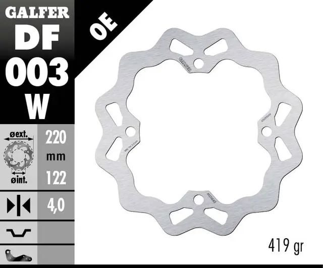 Galfer Bremseskive, Fast, 220x4mm 