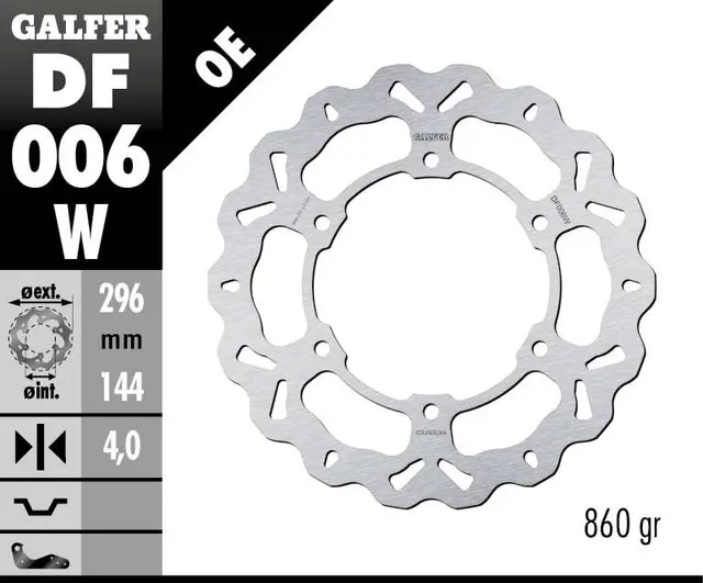 Galfer Bremseskive, Fast, 296x4mm 
