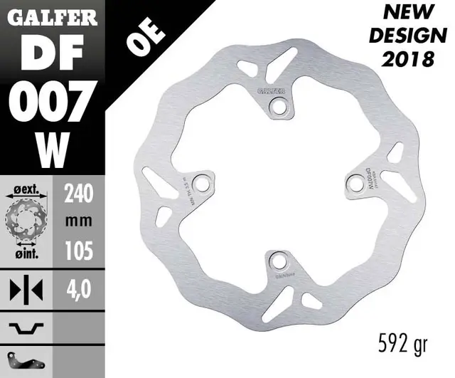 Galfer Bremseskive, Fast, 240x4mm 