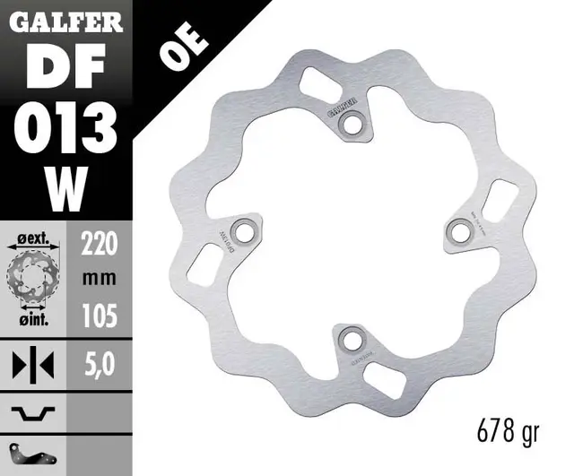 Galfer Bremseskive, Fast, 220x5mm 