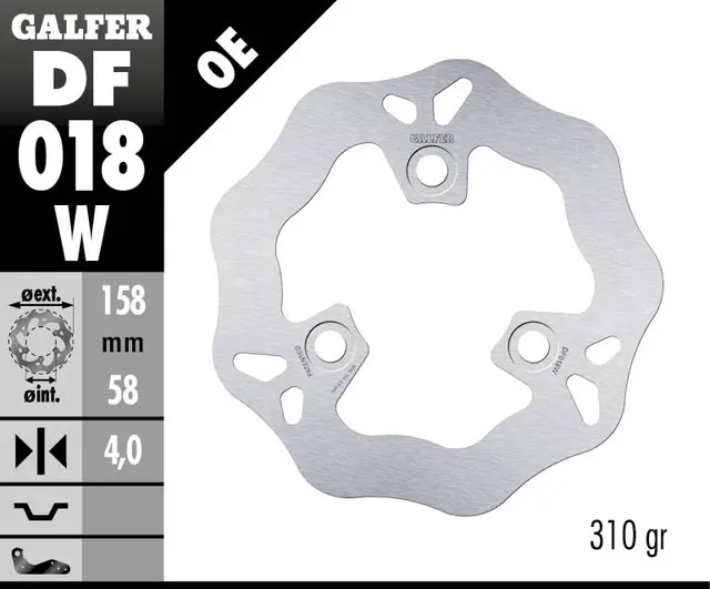Galfer Bremseskive, Fast, 158x4mm 