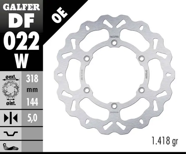Galfer Bremseskive, Fast, 318x5mm 