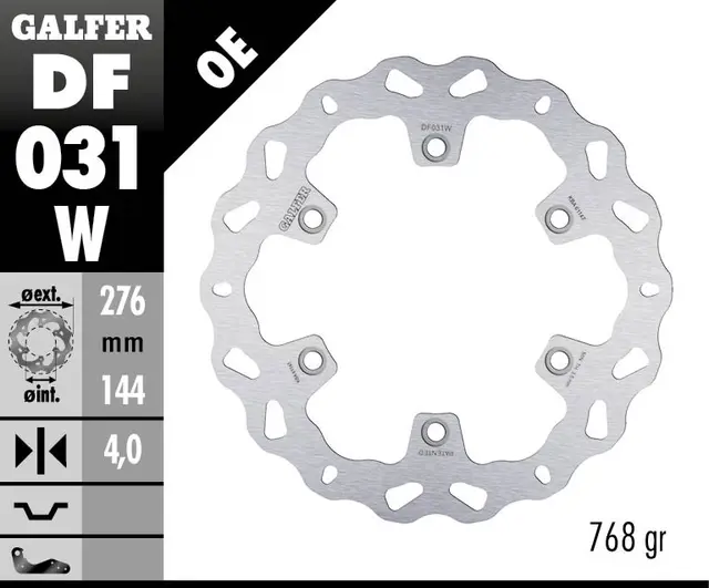 Galfer Bremseskive, Fast, 276x4mm 