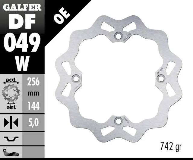 Galfer Bremseskive, Fast, 256x5mm 