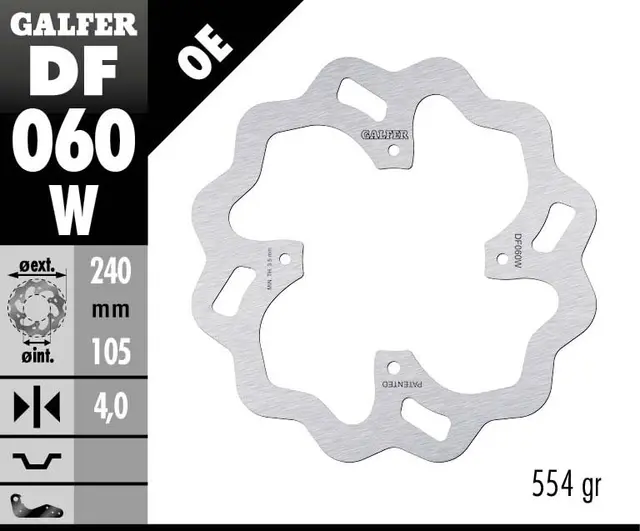 Galfer Bremseskive, Fast, 240x4mm 