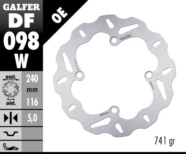 Galfer Bremseskive, W, Fast, 240x5mm 