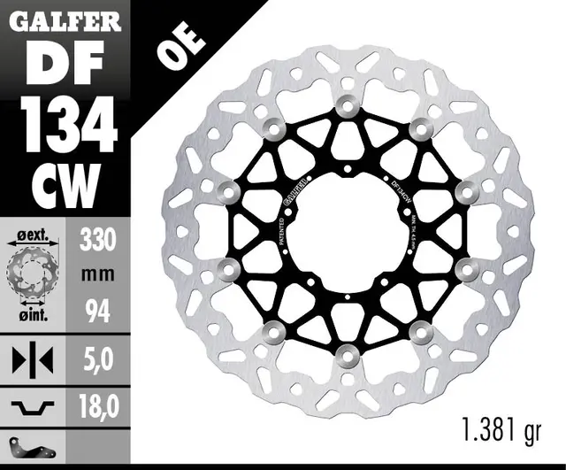 Galfer Bremseskive W Floatech Racing330X6mm 