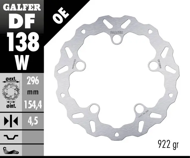Galfer Bremseskive, W, Fast, 296X4,5mm 