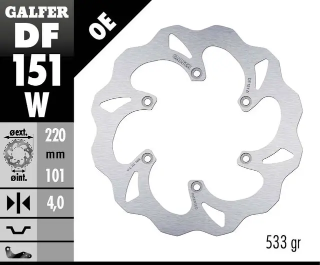Galfer Bremseskive, W, Fast, 220x4,5mm 