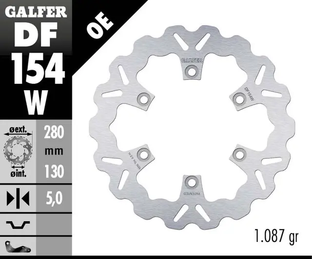 Galfer Bremseskive, W, Fast, 280x5mm 