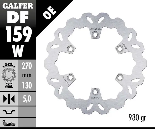 Galfer Bremseskive, W, Fast, 270x5mm 