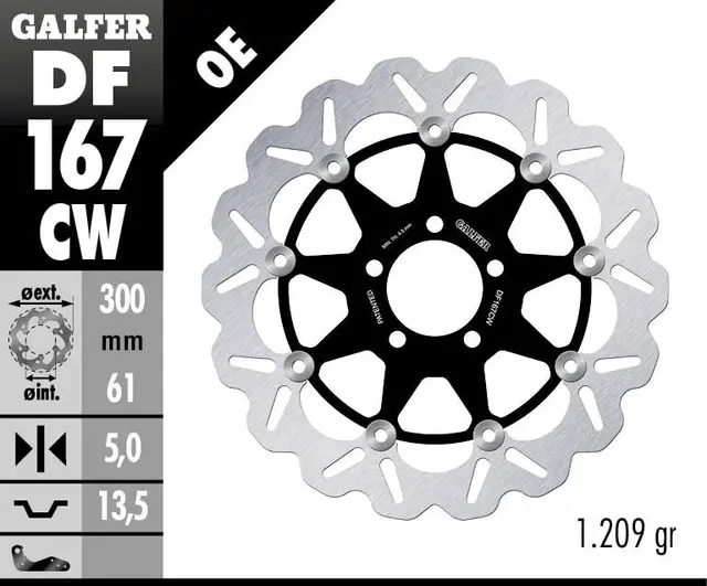 Galfer Bremseskive W, Flytende Kompl. (C. Alu.) 300x5mm 