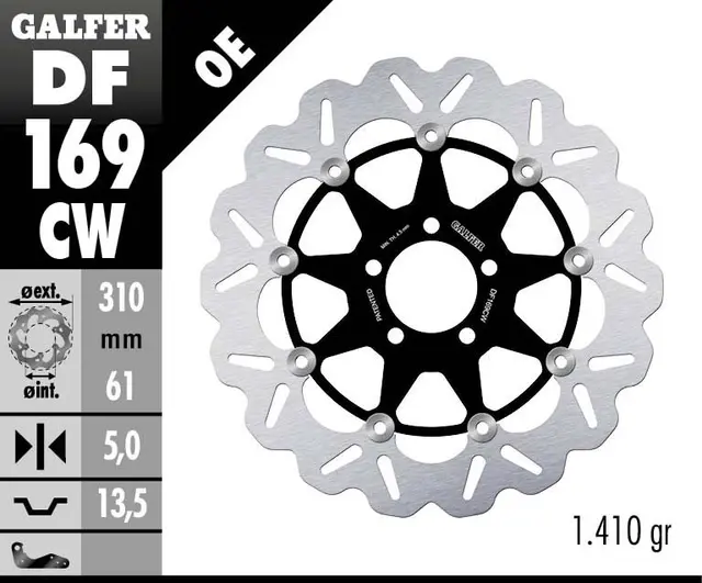 Galfer Bremseskive W, Flytende Kompl. (C. Alu.) 310x5mm 
