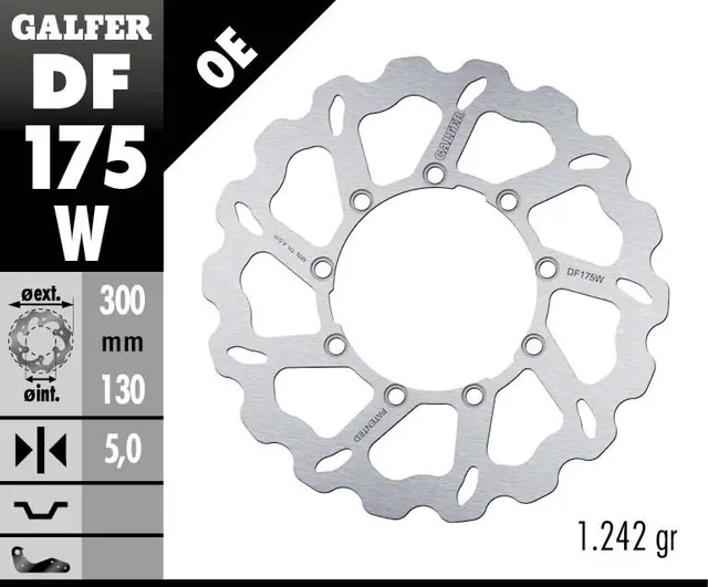 Galfer Bremseskive, W, Fast, 300x5mm 