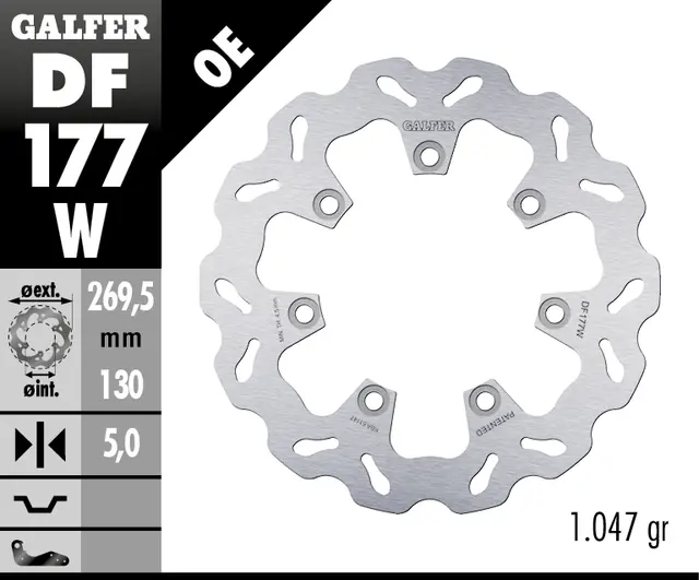 Galfer Bremseskive, W, Fast, 267x5mm 