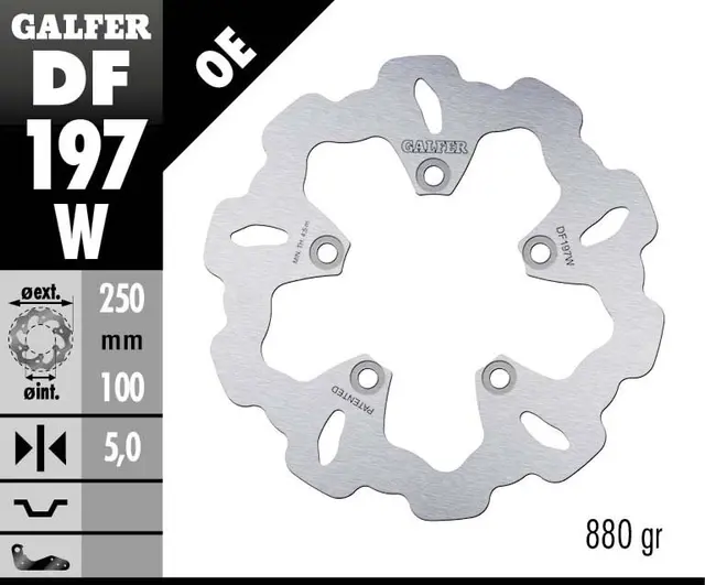 Galfer Bremseskive, W, Fast, 250x5mm 