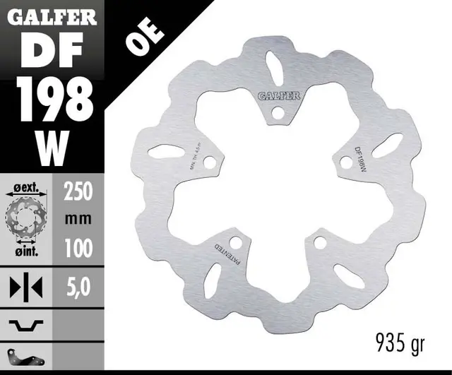 Galfer Bremseskive, W, Fast, 250x5mm 