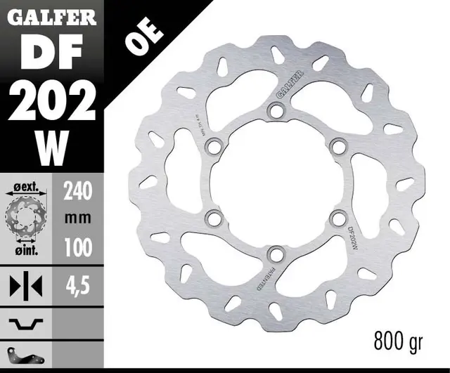 Galfer Bremseskive, W, Fast, 240x4,5mm 