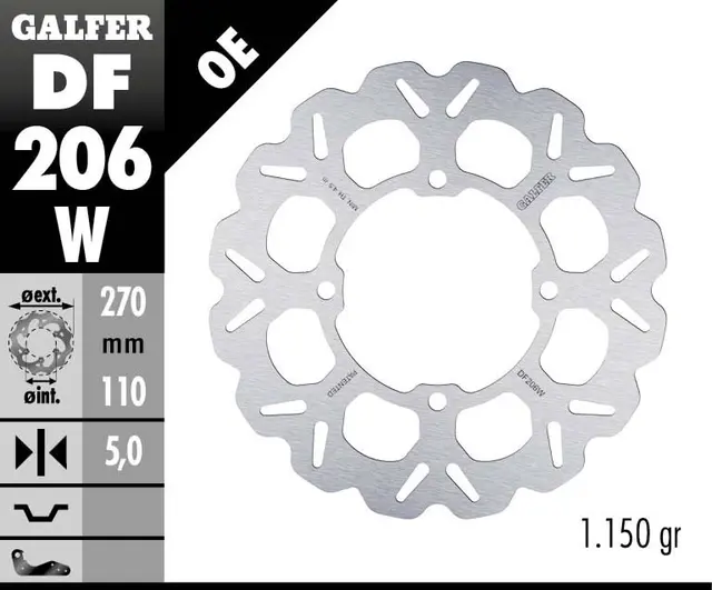 Galfer Bremseskive, W, Fast, 270x5mm 