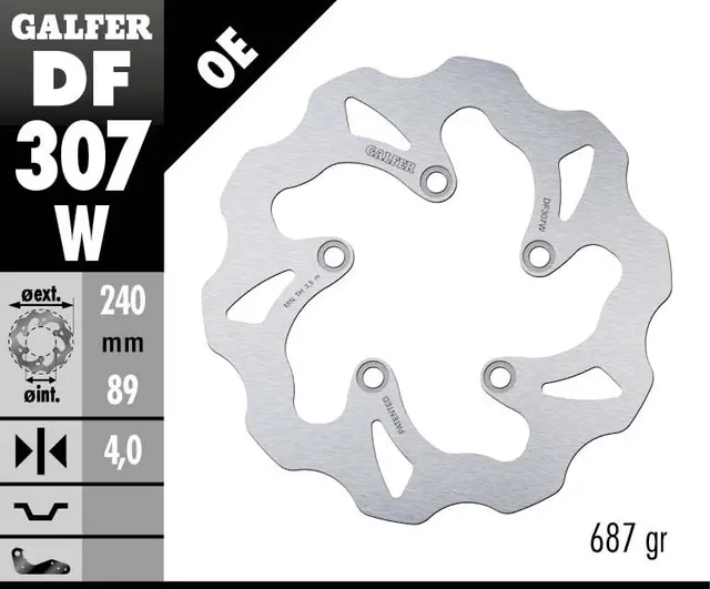 Galfer Bremseskive, W, Fast, 240x4mm 