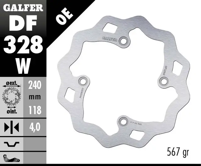 Galfer Bremseskive, W, Fast, 240x4,5mm 