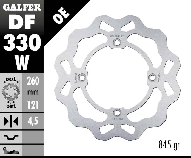 Galfer Bremseskive, W, Fast, 260x4,5mm 