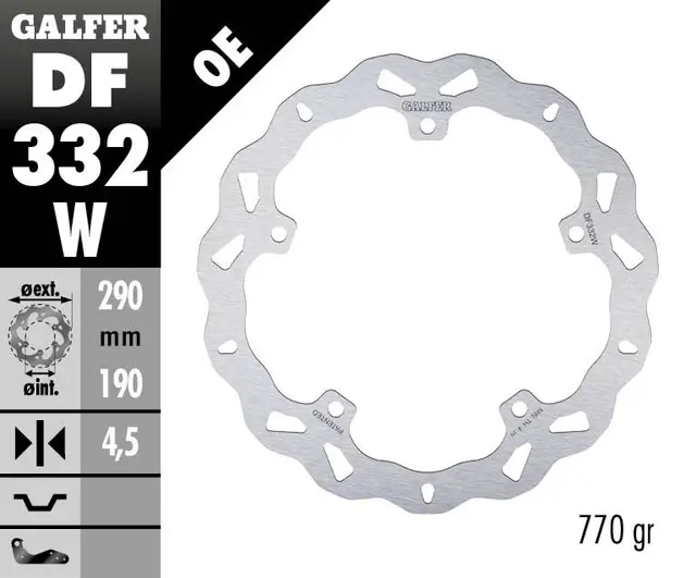 Galfer Bremseskive, W, Fast, 290x4,5mm 