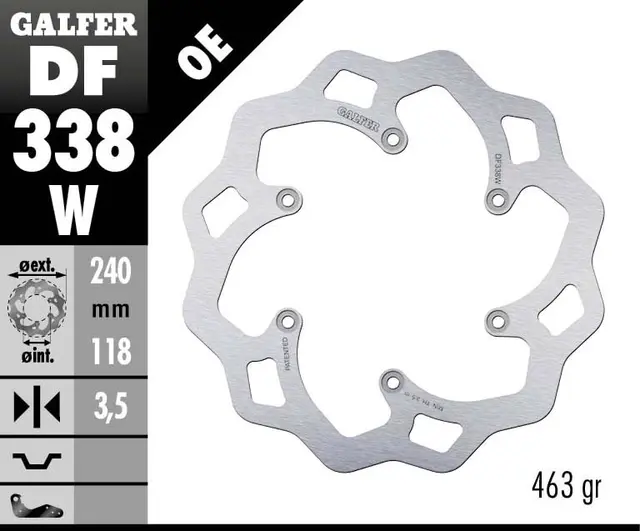 Galfer Bremseskive, W, Fast, 240x3.5mm 