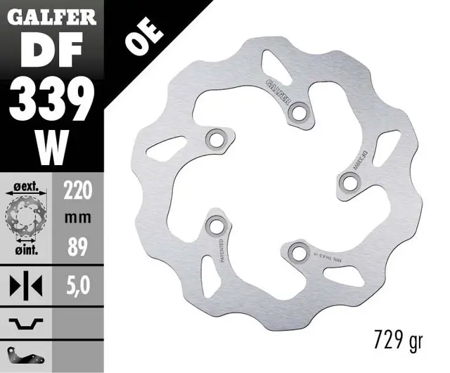 Galfer Bremseskive, W, Fast, 220x5mm 