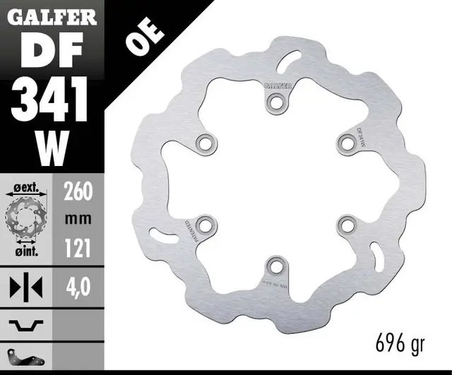 Galfer Bremseskive, W, Fast, 260x4mm 