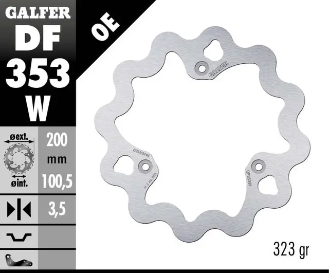 Galfer Bremseskive, W, Fast, 200x3,5mm 