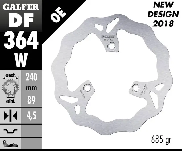 Galfer Bremseskive, W, Fast, 240x4,5mm 