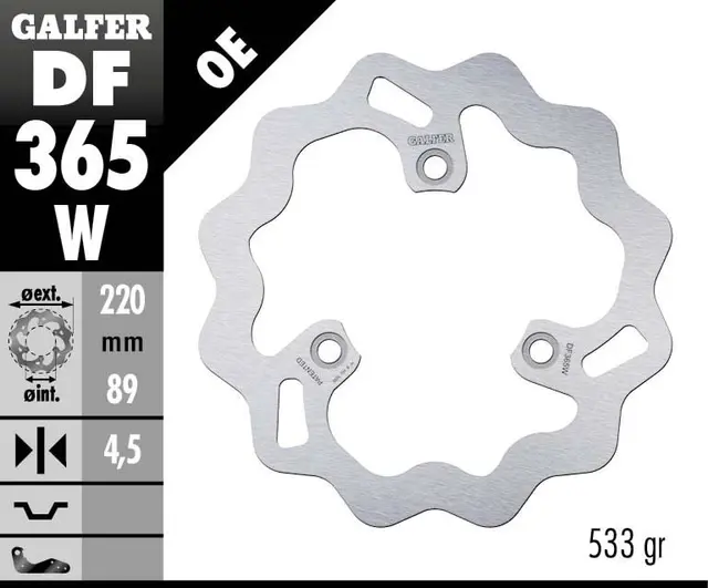 Galfer Bremseskive, W, Fast, 220x4,5mm 