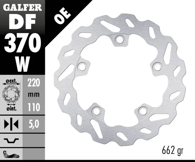 Galfer Bremseskive, W, Fast, 220x5mm 