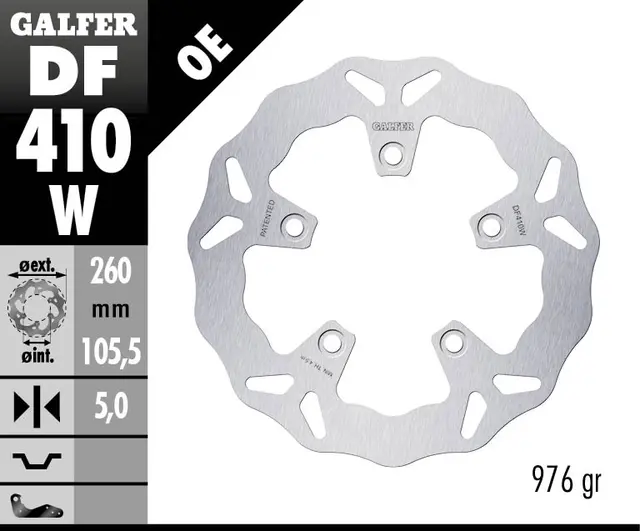 Galfer Bremseskive, W, Fast, 260x5mm 