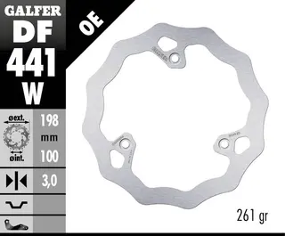 Galfer Bremseskive, W, Fast, 198x3mm