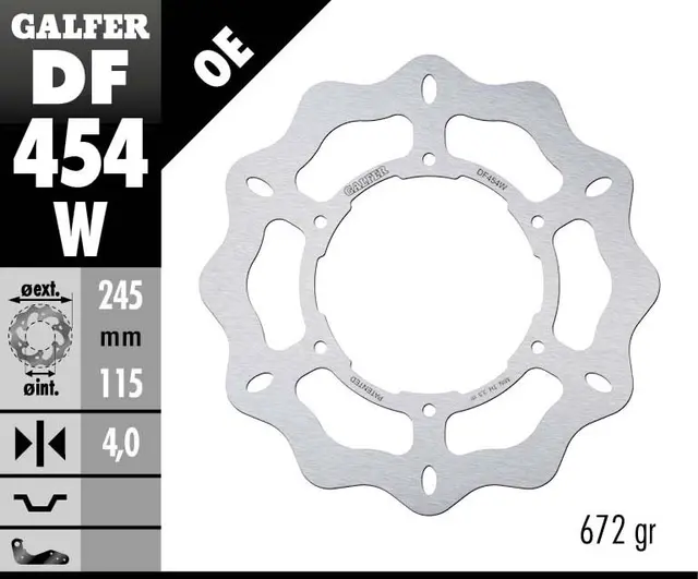 Galfer Bremseskive, W, Fast, 245x4mm 
